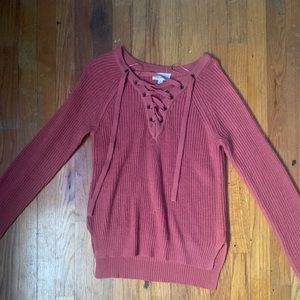 Pink Tie-Up Sweater